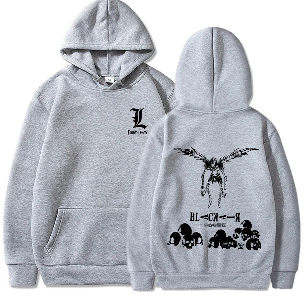 Death Note Ryuuku Skeleton Print Gothic Harajuku Manga Pullover Streetwear