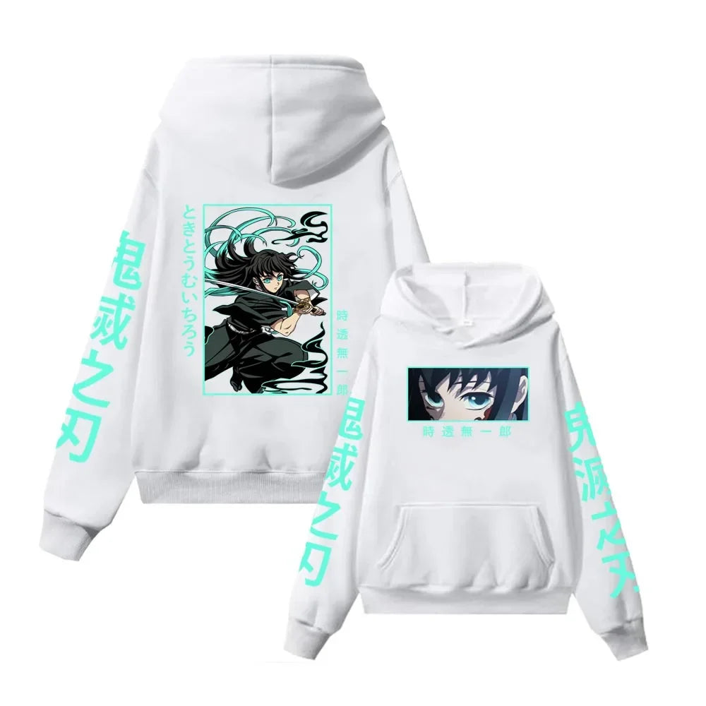 Muichiro Tokito Manga Pullover Casual Harajuku Streetwear