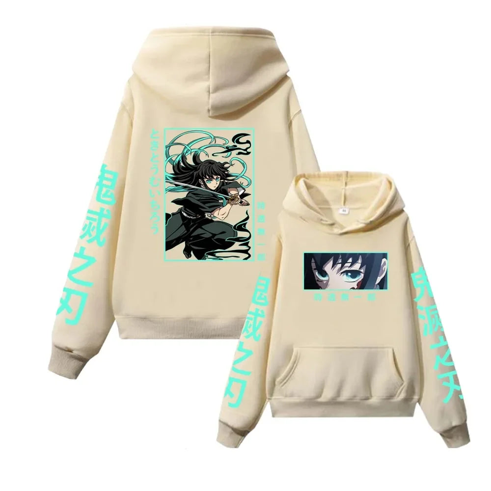 Muichiro Tokito Manga Pullover Casual Harajuku Streetwear