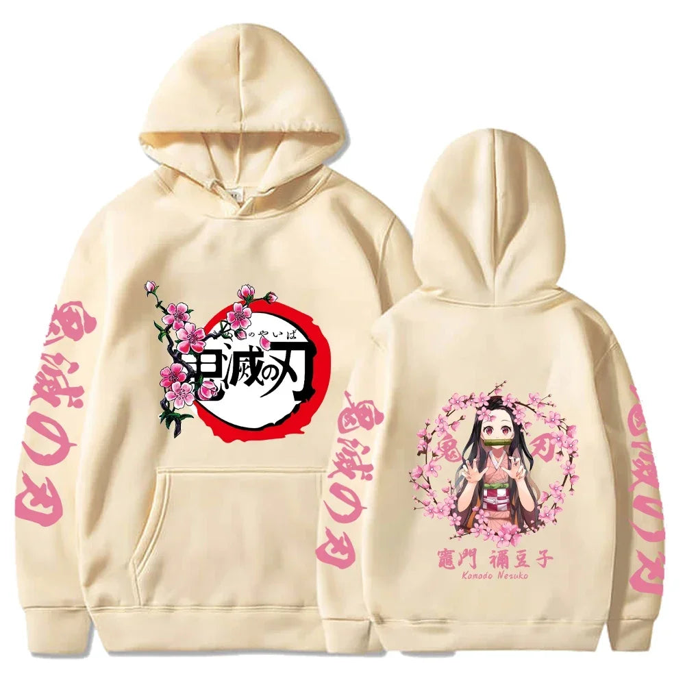 Nezuko Kamado Graphic Print Long Sleeve Streetwear Hoodie