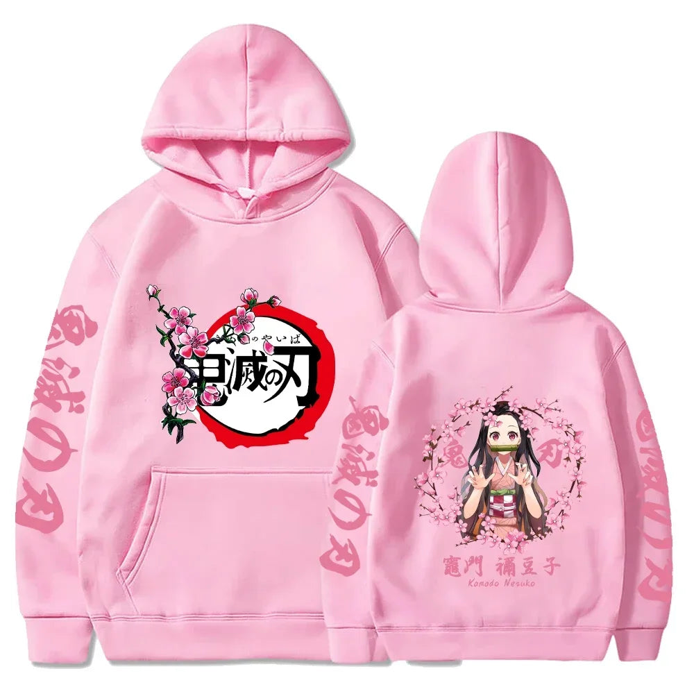 Nezuko Kamado Graphic Print Long Sleeve Streetwear Hoodie