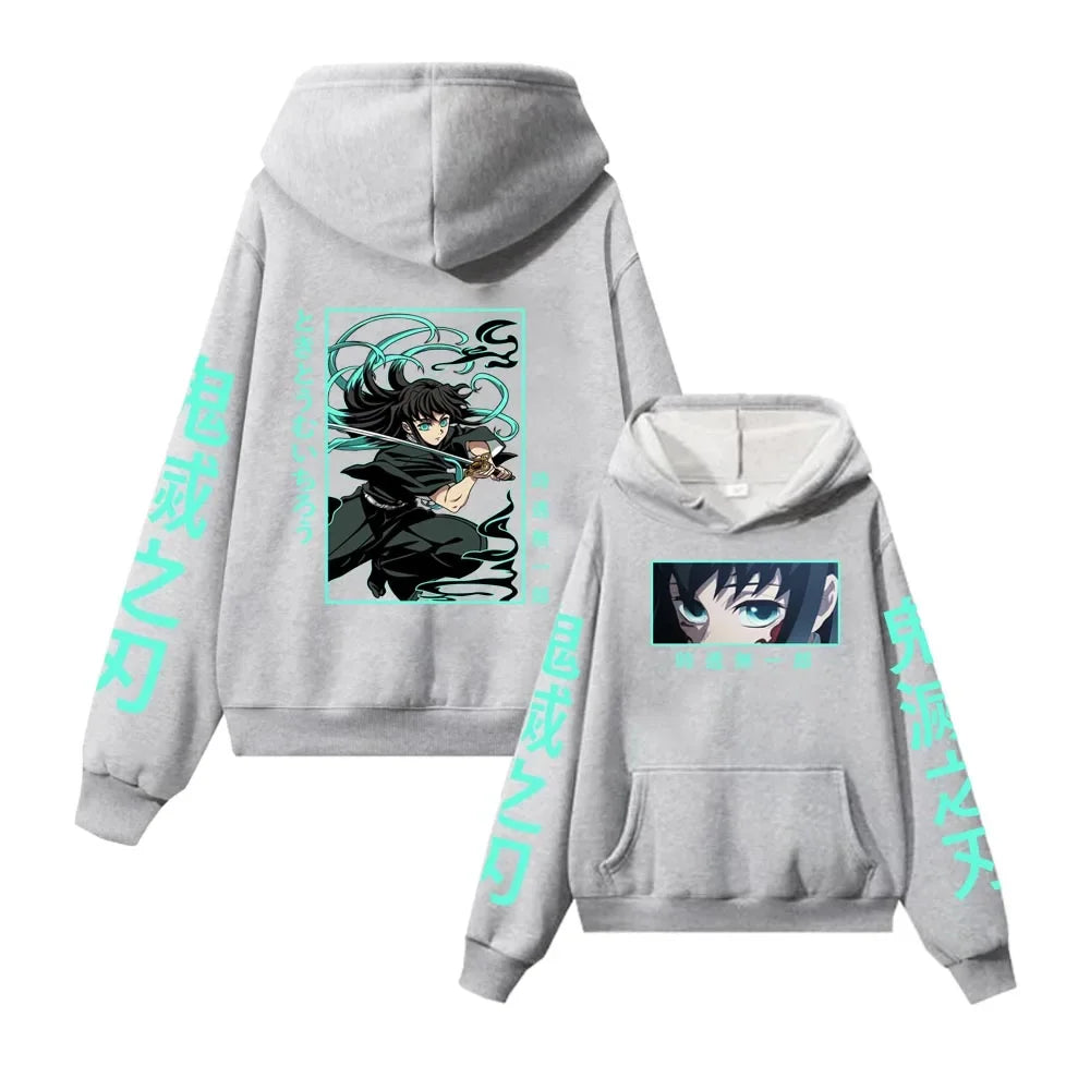 Muichiro Tokito Manga Pullover Casual Harajuku Streetwear