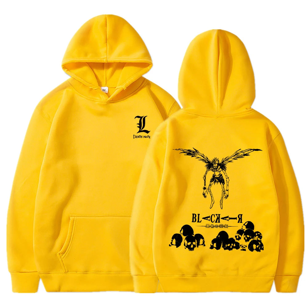 Death Note Ryuuku Skeleton Print Gothic Harajuku Manga Pullover Streetwear