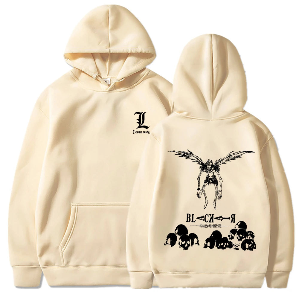 Death Note Ryuuku Skeleton Print Gothic Harajuku Manga Pullover Streetwear