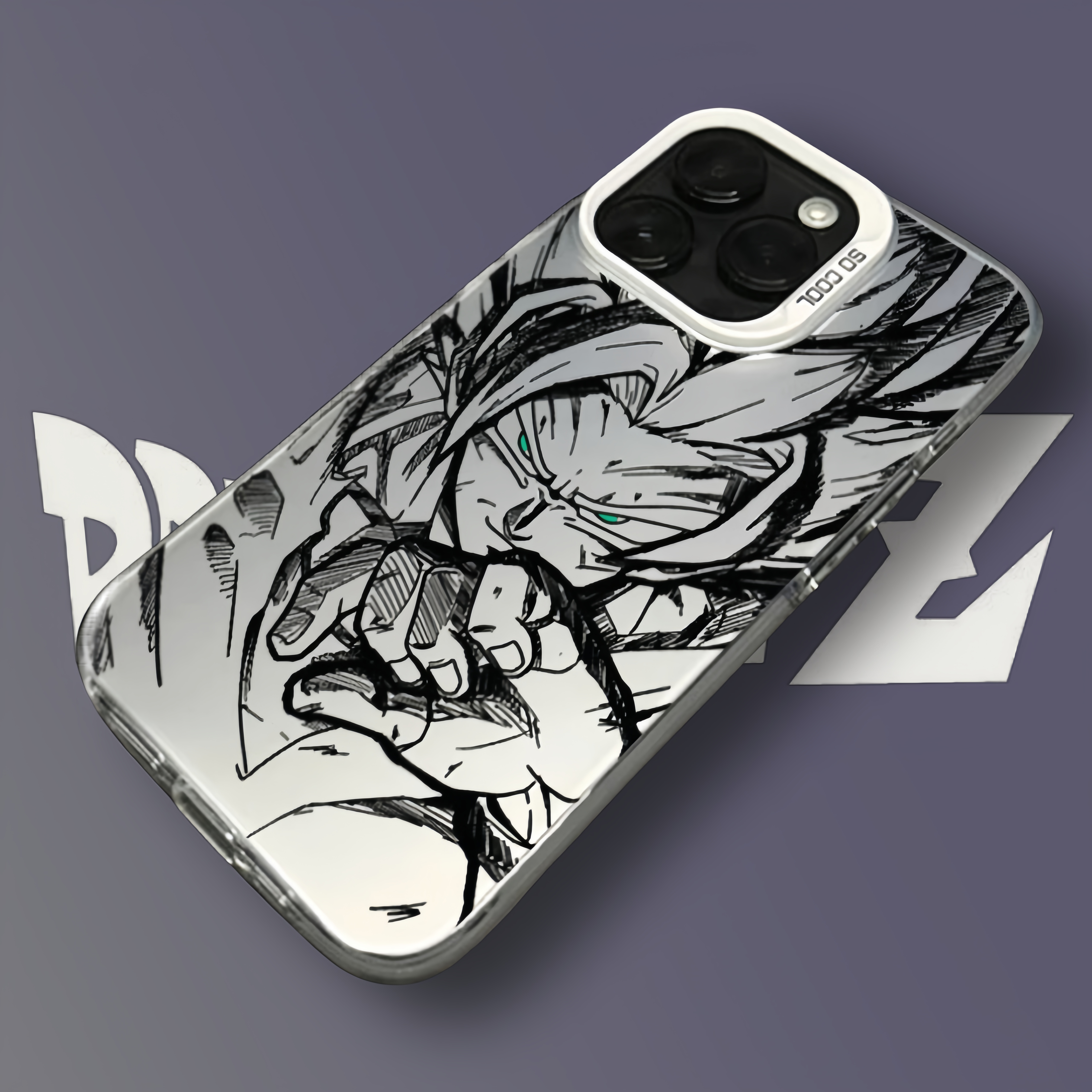 Dragon Ball Apple iPhone 15 14 Pro Max Plus Colorful Silver Cover Phone Case
